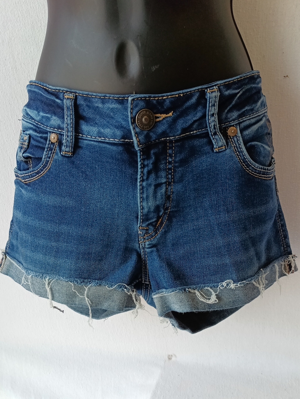 Silver Jeans Dark Blue Denim Cutoff Short Shorts